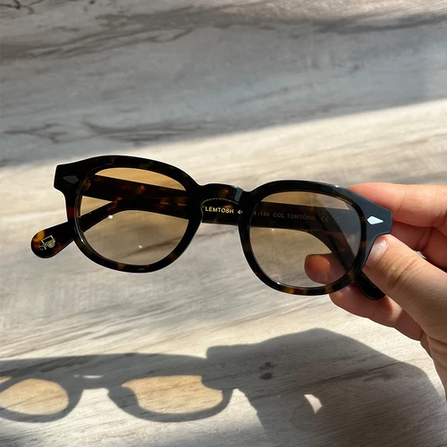 Gafas de sol de acetato de tortuga de tamaño 44/46/49 para hombre, gafas polarizadas Johnny Depp Lemtosh, gafas de moda Vintage de marca de lujo para mujer