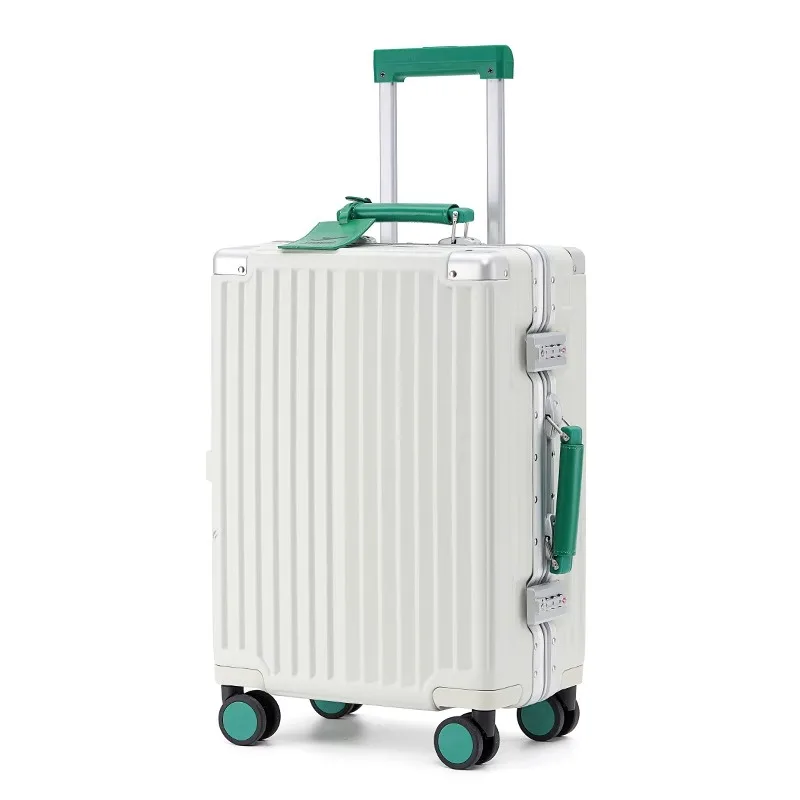 SUSHIMU Suitcase Travel Suitcase Men 20 24 26 Carry-On Luggage Women PC Aluminum Frame Trolley Case TSA password lock