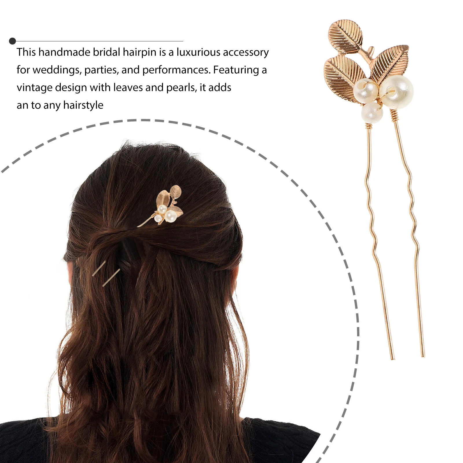 5 Pcs Hairpin Headdress Gold Clips for Girls Handmade Headpiece Leaf Jewelry Wedding Pins Women Accessories Luxury Bride