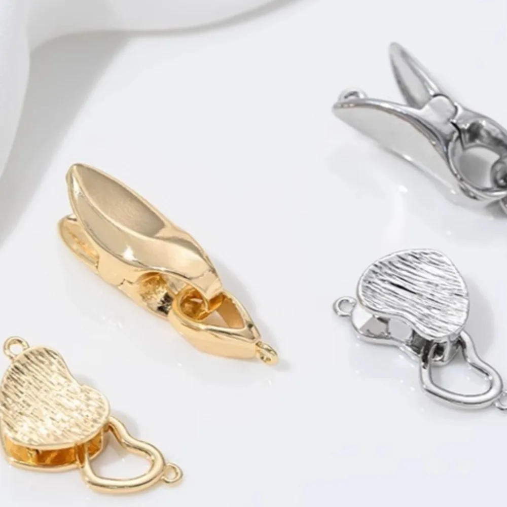 

1 шт., медные застежки, 14-каратное золото, персиковое сердце, пружинный зажим, пряжка, браслет ручной работы, ожерелье, соединительная пряжка, аксессуары