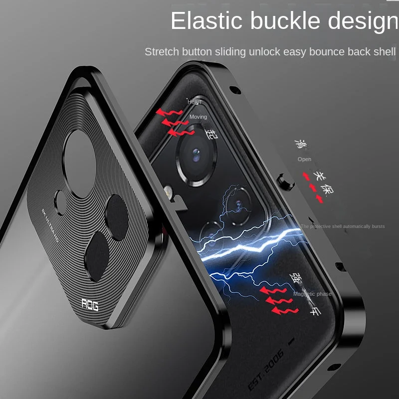 For Asus Rog Phone 8 AI2401 Case Shockproof Magnetic Metal Bumper Clear Matte Hard Back Cover Phone Case for Asus Rog Phone8 5G image 5