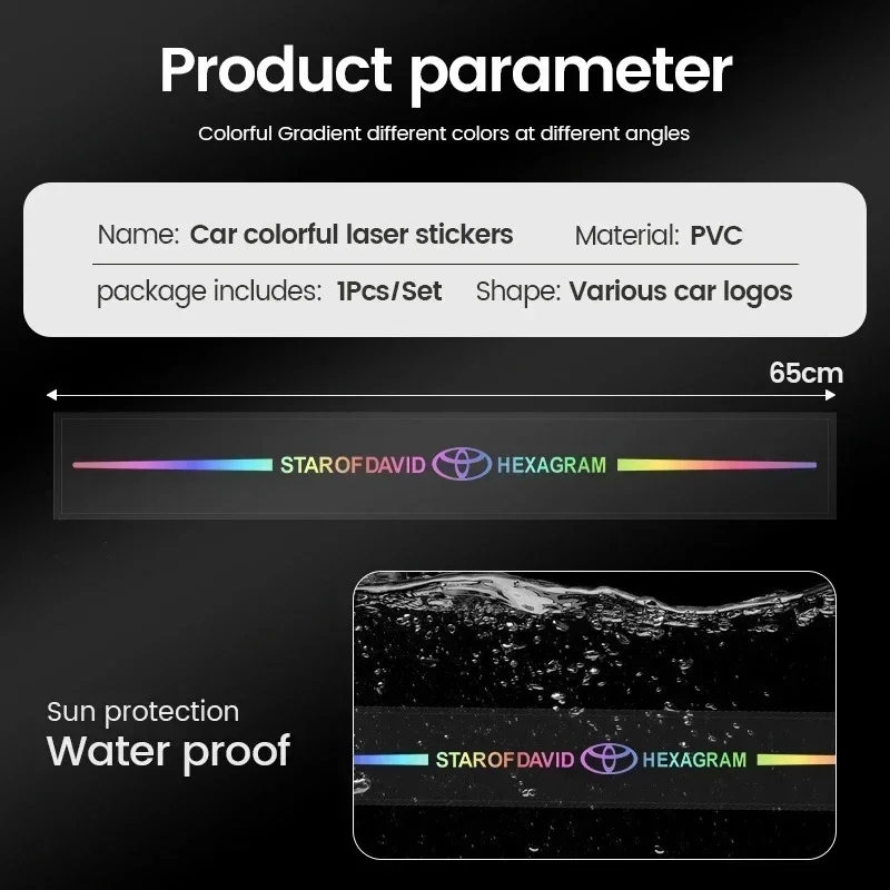 ملصقات شعار ليزر عاكسة للسيارة لتويوتا كورولا كامري rav4 يارس هايلكس بريوس أفينسيس أوريس برادو فيرسو اكسسوارات السيارات