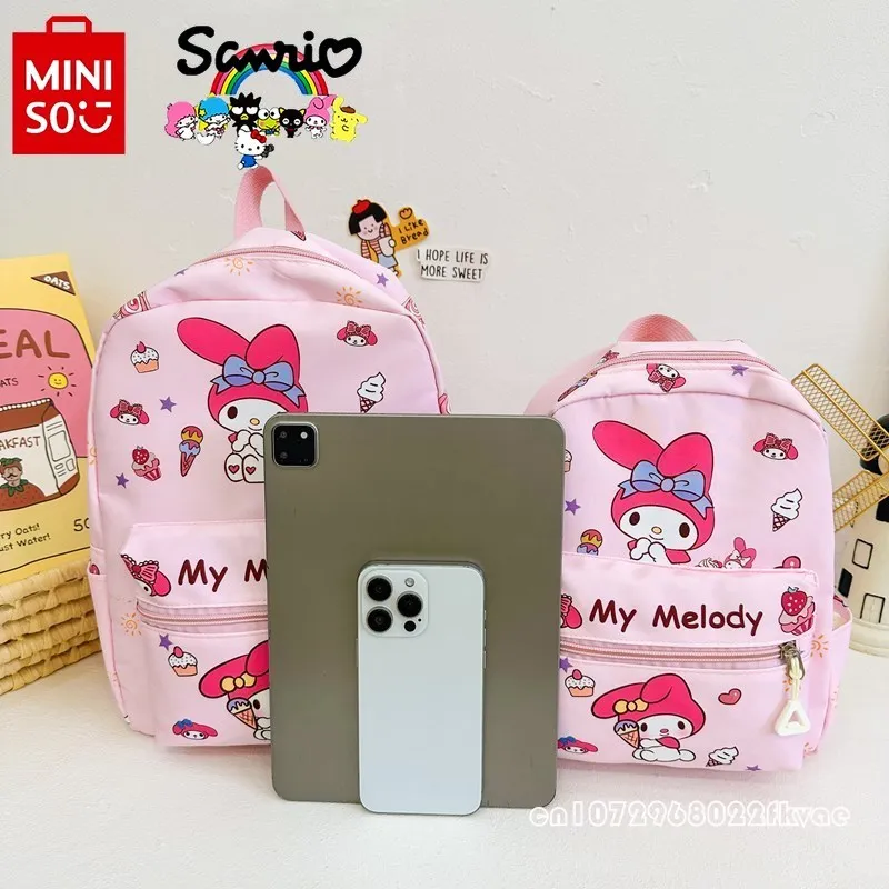 Bolsa escolar de estudante Miniso-Sanrio, mochila infantil, desenho animado, multifuncional, menina saída, alta qualidade, elegante