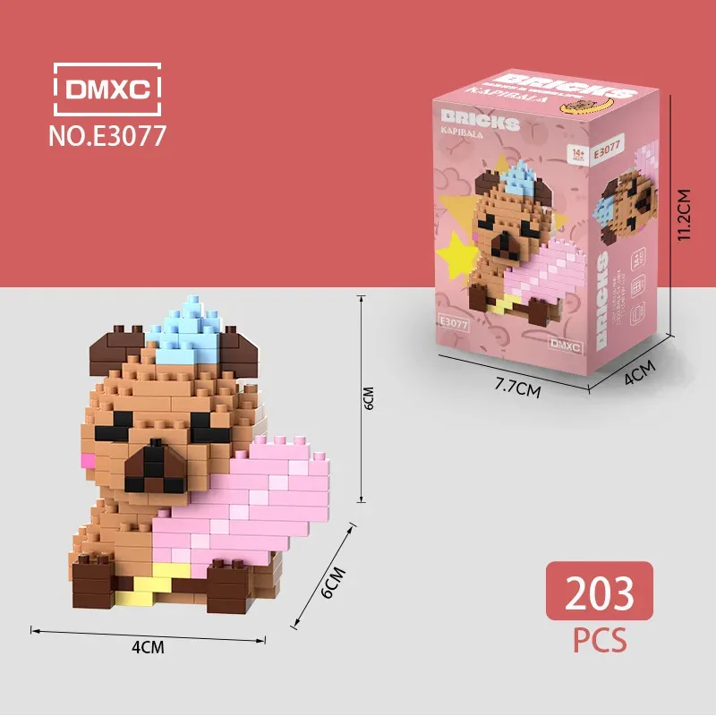新しいカピバラブロック組み立てモデル漫画カピバラビルディングブロック動物ビルディングブリック教育玩具子供向けギフト