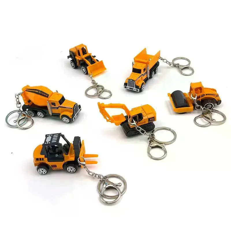 Mini Excavator Keychain Realistic Construction Vehicle Alloy Pendant Portable Key Ring for Civil Engineer Friend