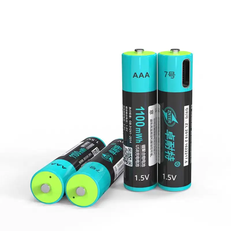 

1,5 В AAA USB перезаряжаемая батарея AAA 1100 МВтч Литий-полимерная батарея типа C Быстрая зарядка