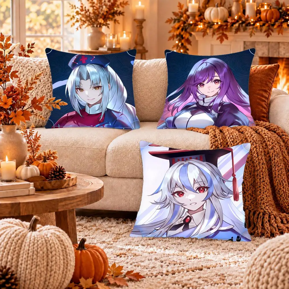 Anime T-Touhou Project Cushion Cover Soft Plush Cushion Case Throw Pillowcase Cozy Home Sofa Bed Living Room Decor