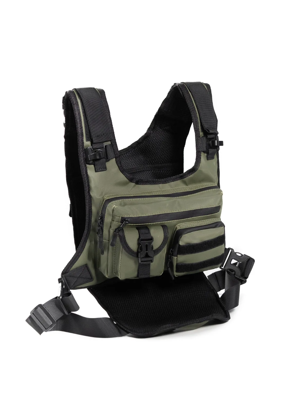 AliExpress Men Multi-functional Tactical Front Chest Bag Outdoor Fishing Cycling Running Adjustable Vest Bag Lightweight Chest Pack Rig