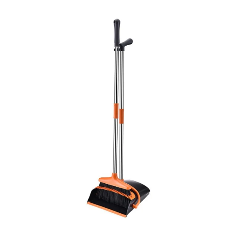 

A25I-1 Set Broom And Dustpan Set Broom And Dustpan Set For Home Standing Dustpan Dustpan With 52Inch Long Handle Broom Combo Set