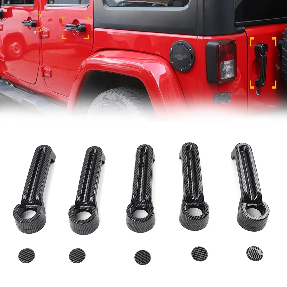 

5 шт., накладки на ручки автомобильных дверей, для Jeep Wrangler JK JKU Liberty For Dodge Nitro