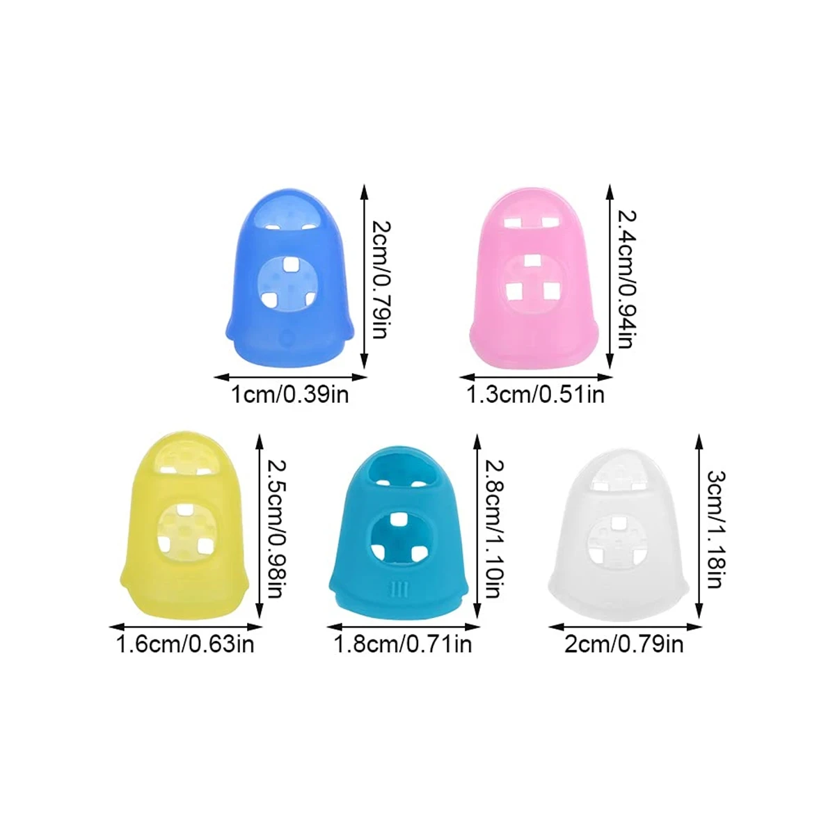 Miwayer 10 PCS Protectores de dedos de guitarra Protectores de dedos de silicona 5 tamaños