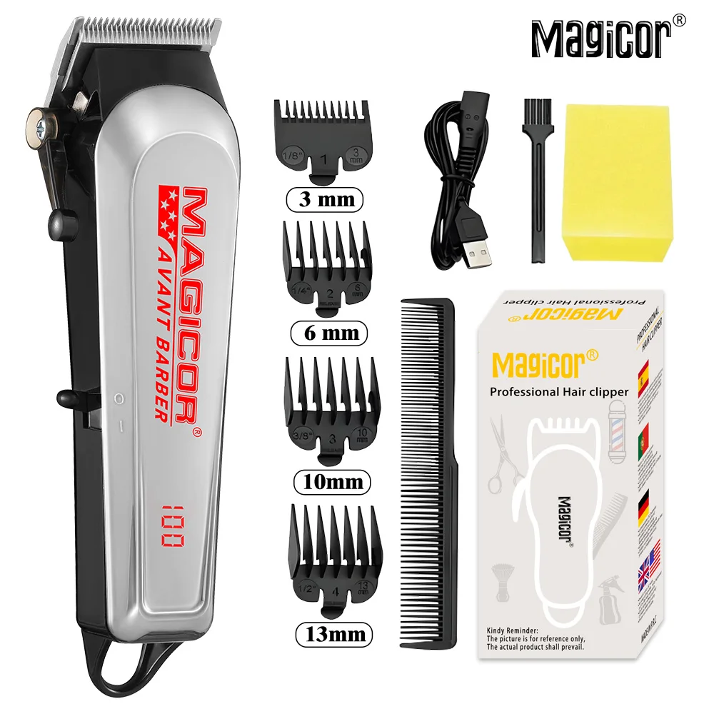 Haarschneider, elektrische Haarschneidemaschine, Haarschneidemaschine, LED-Anzeige, Mode, Silber, bietet Salonqualität zu Hause, Schönheitsdienstleistungen – Detail 10