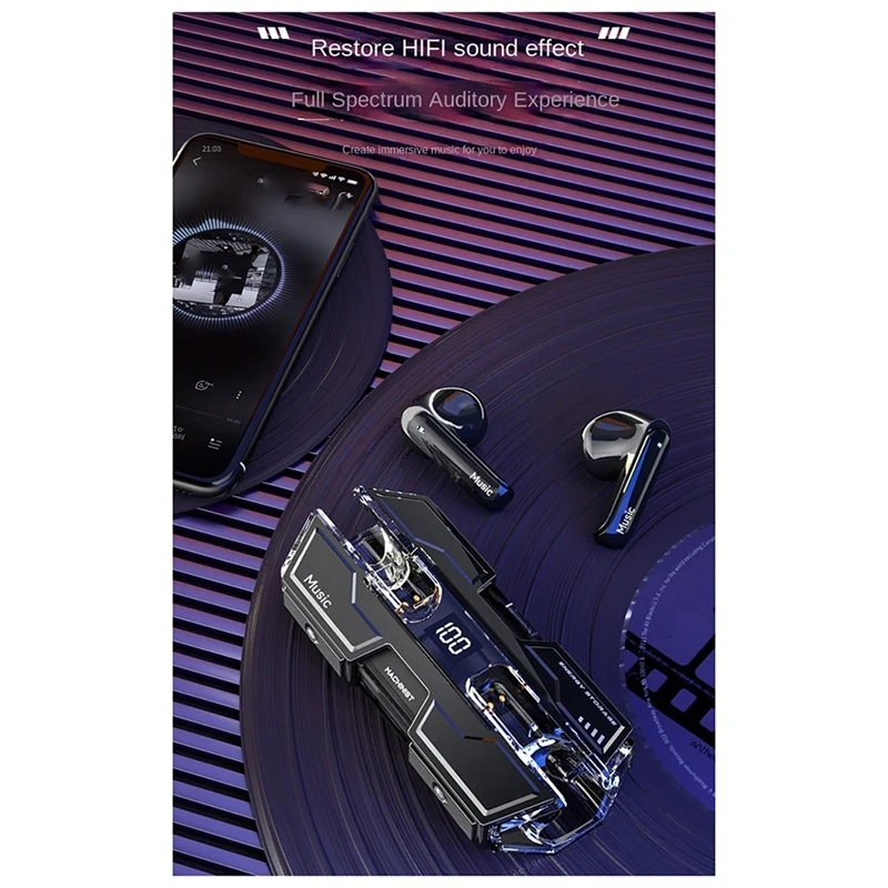 Headphone Nirkabel Harian Earphone Kontrol Sentuh Bluetooth Headset Gaming Stereo Olahraga Cocok untuk Permainan Jejak Kaki Yang Jelas