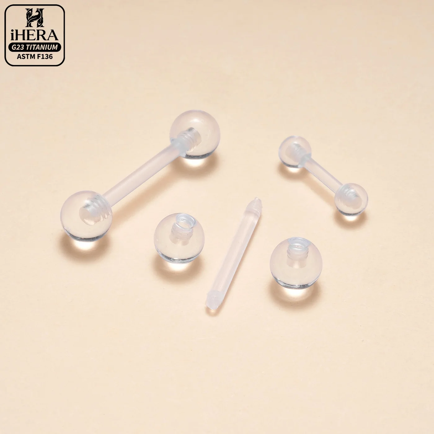 Basic Clear Flexible Bioflex PTFE Piercing Retainer Curved Straight Barbell Horseshoe Labret Ear Cartilage Nose Lip Jewelry Set