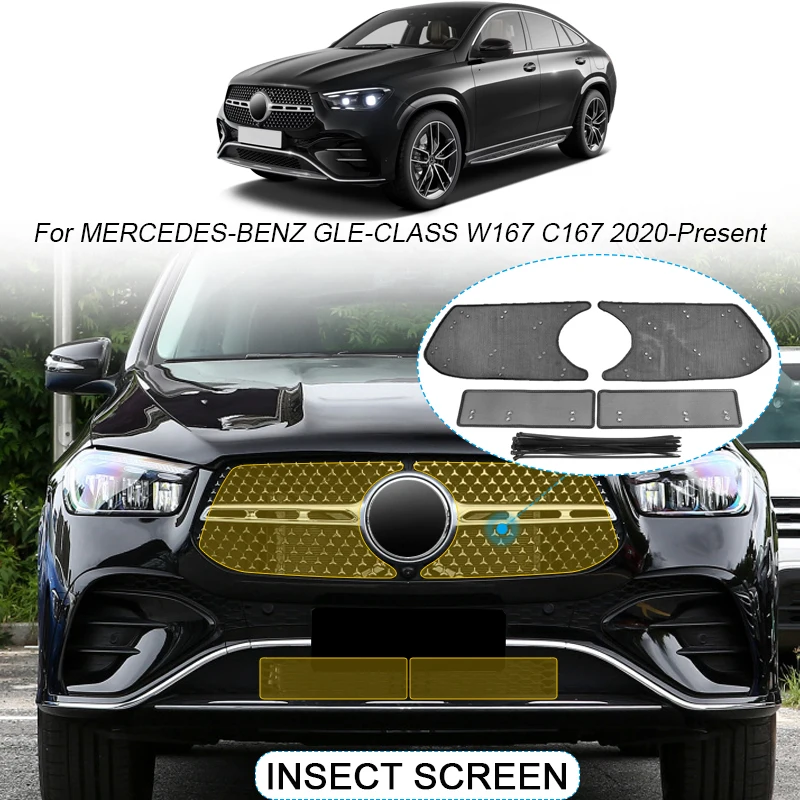 Car Insect-proof Air Inlet Protect Cover For Mercedes-Benz GLE-Class W167 C167 2020-2025Airin Insert Vent Racing Grill FilterNet