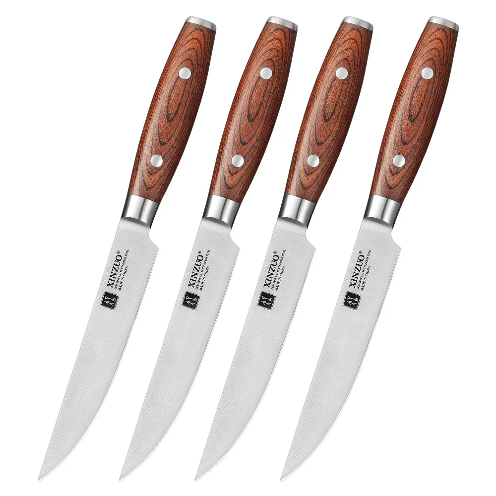 XINZUO 1PC/4PCS profesjonalny nóż kuchenny 5 "nóż do kotletów ostre jak brzytwa narzędzia do gotowania drewniany uchwyt delikatesy nóż tnący — zdjęcie 2