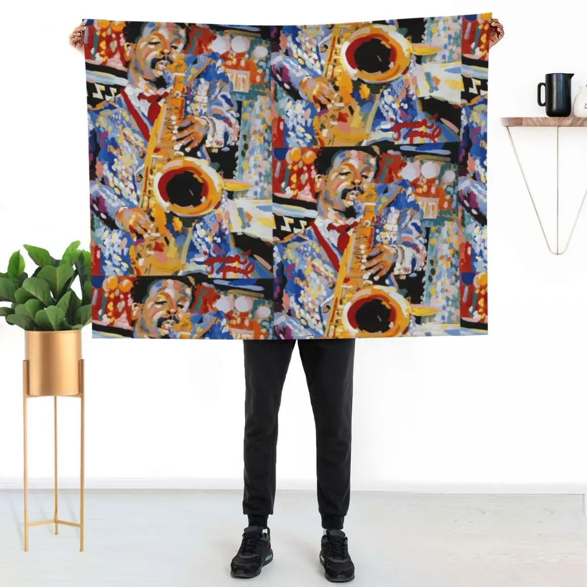 

Jazz Throw Blanket Stylish Decor Blanket Gift for Friends Roommate