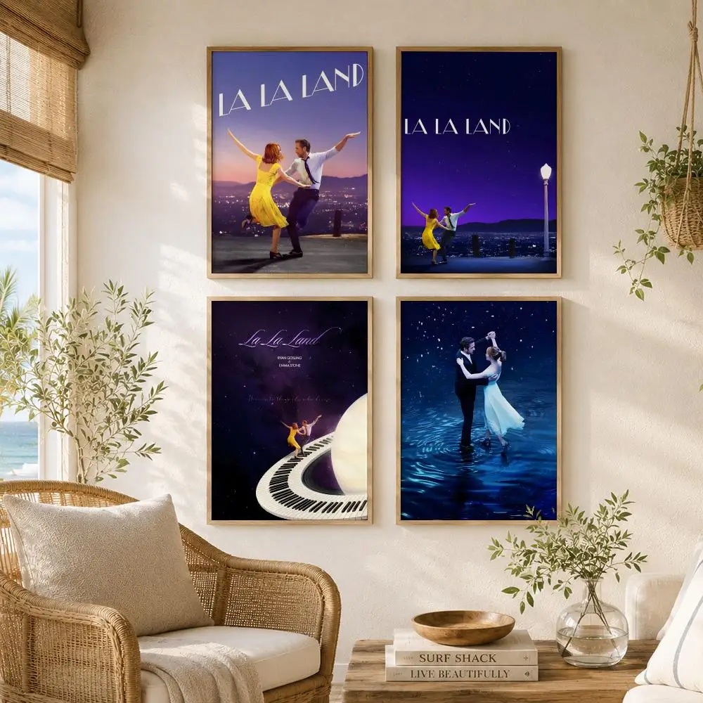 Movie L-La La Land Painting Calligraphy High-Quality Canvas Wall Mural Crease-Free For Living Room Bedroom Interiors
