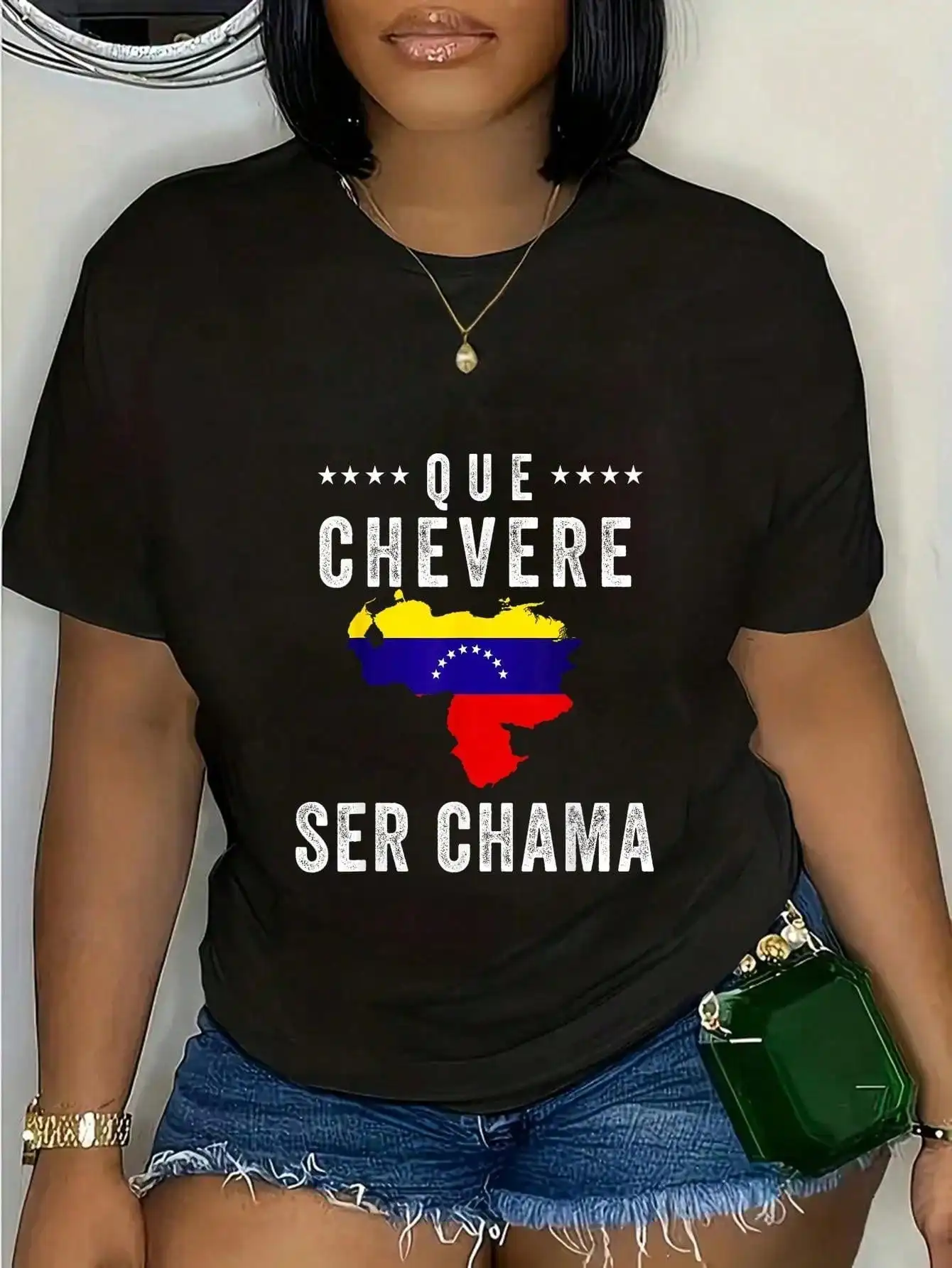 

Patriotic Flag Pride T-Shirt - "Que Chama Ser Chama" Graphic Tee for Men & Women, 100%, Round Neck, Short Sleeve, Casual