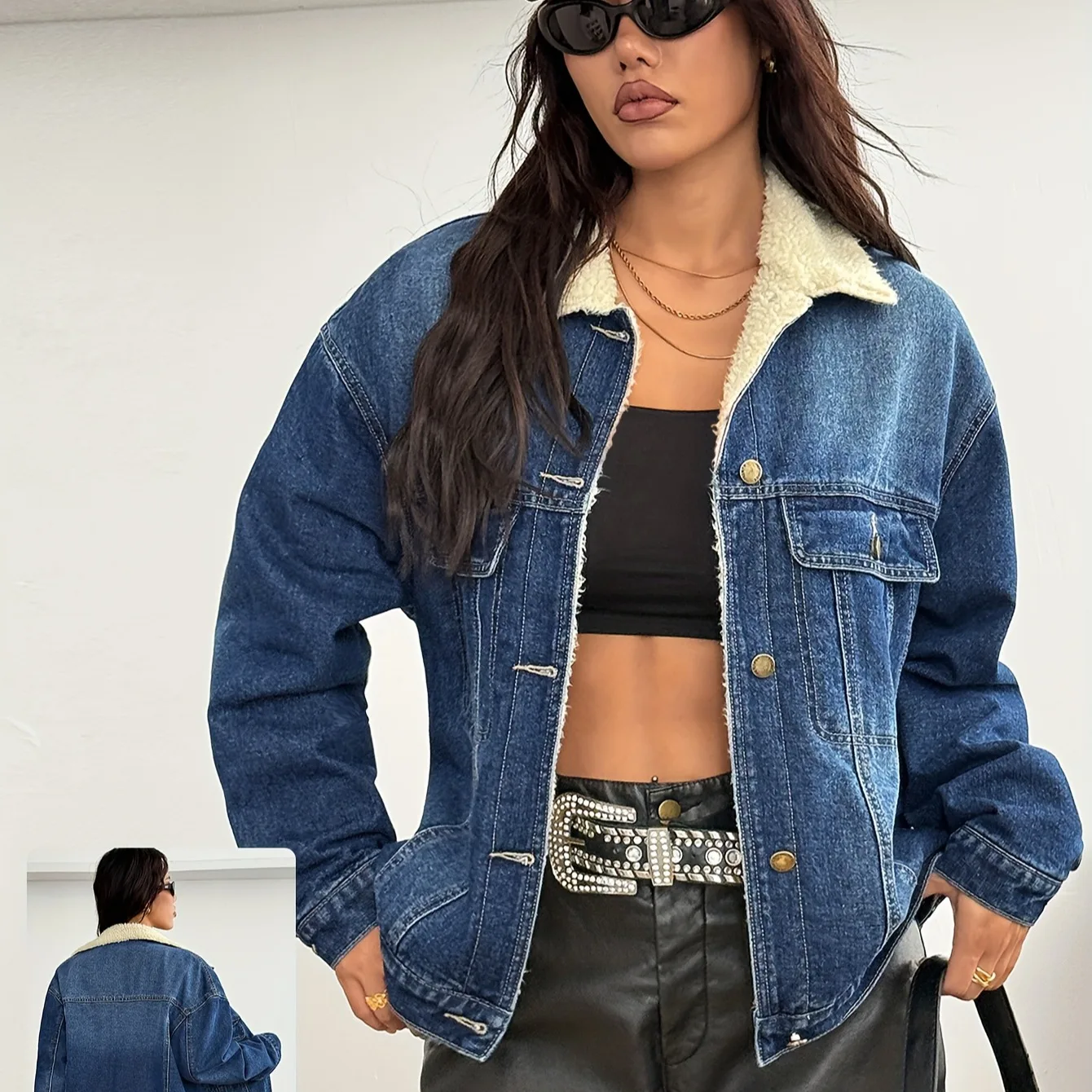 Denim Jacket Women Thicken Coat Washed Distressed Overcoat Autumn Winter Vintage Single Breasted Pocket Streetwear Outerwear