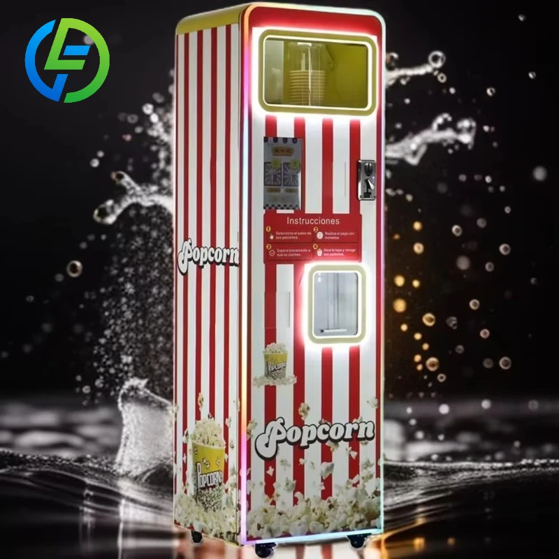 Customized Made in China Cinema Commercial Automatic 2 Flavors Popcorn Making Vending Machines