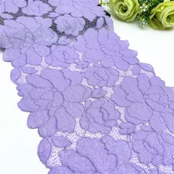 3y/lot Width 23.50cm Lilac Purple Foil Elastic Stretch Lace Trim Lingerie Sewing Craft DIY Apparel Sleeve Fabric Wedding