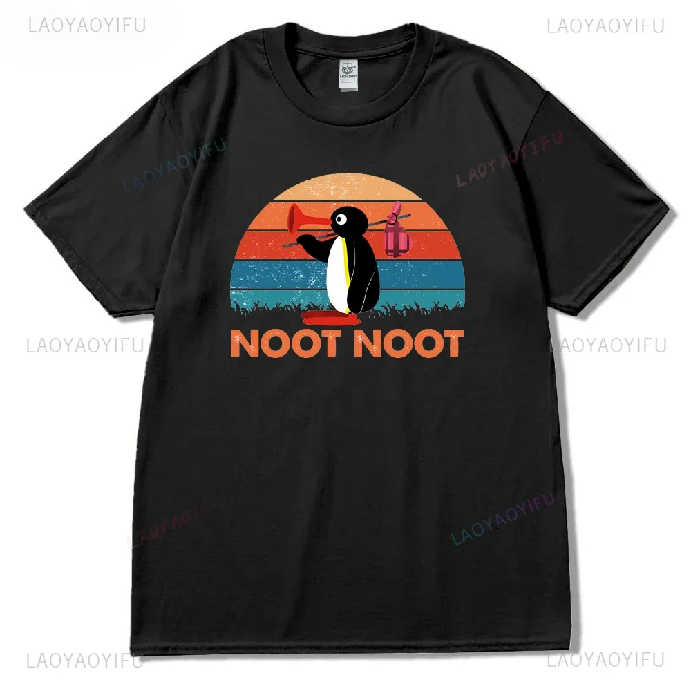 

Футболка с принтом Noot Noot Pingu для мужчин и женщин, винтажные футболки с круглым вырезом, футболка с пингвином, одежда в стиле Харадзюку, классическая одежда Ropa Hombre