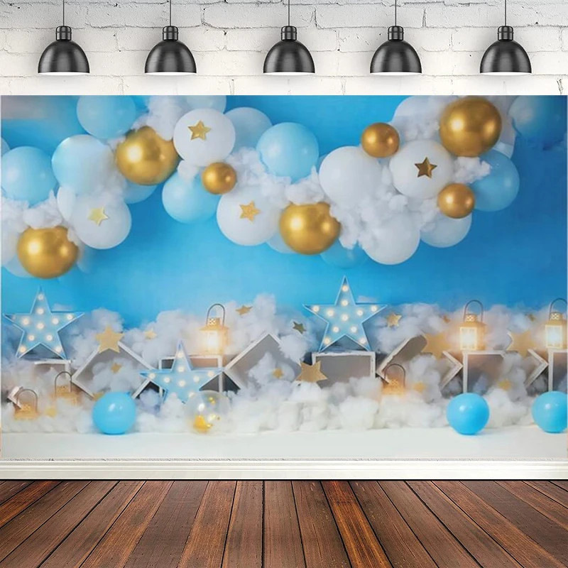 

Baby Birthday Photography Backdrop Balloon Dream Stars Kid Portrait Party Decor Photographic Background Poster Photo Studio