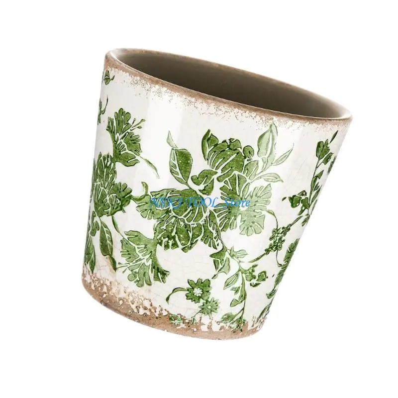 L8RC Retros Styles Ceramic Flower Container Providing Drainage Holes To Avoid Waterlogging For Beauty Various Setting