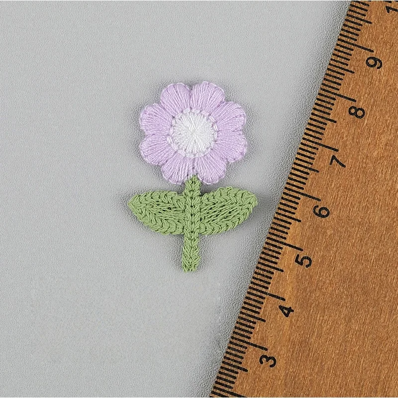 36 Stück, 2,3 x 3,5 cm, bestickte, gehäkelte Blumenapplikationen zum Basteln von Kopfschmuck, Haarnadeln, Dekorationen, Kleidungsstücken und Accessoires. – Detail 5
