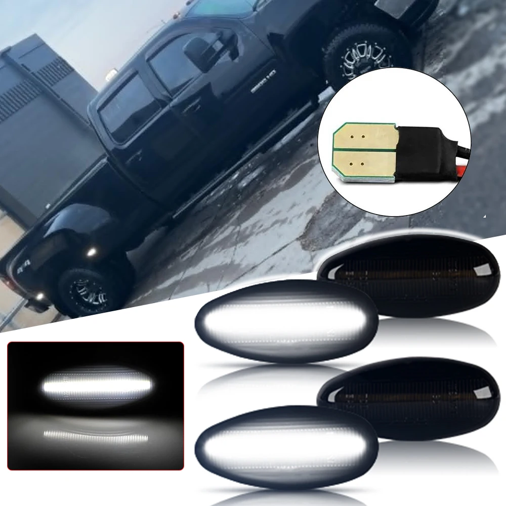 For GMC Sierra 2500HD 3500HD Chevrolet Silverado 2500HD 3500HD 2001-2014 LED Front Rear Rear Wheel Bumper Side Marker Lights