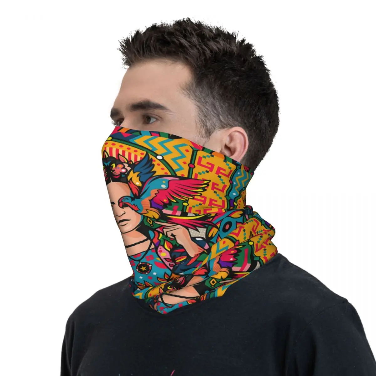 Artistic Features Scarf Neckerchief Neck Face Mask Polyester