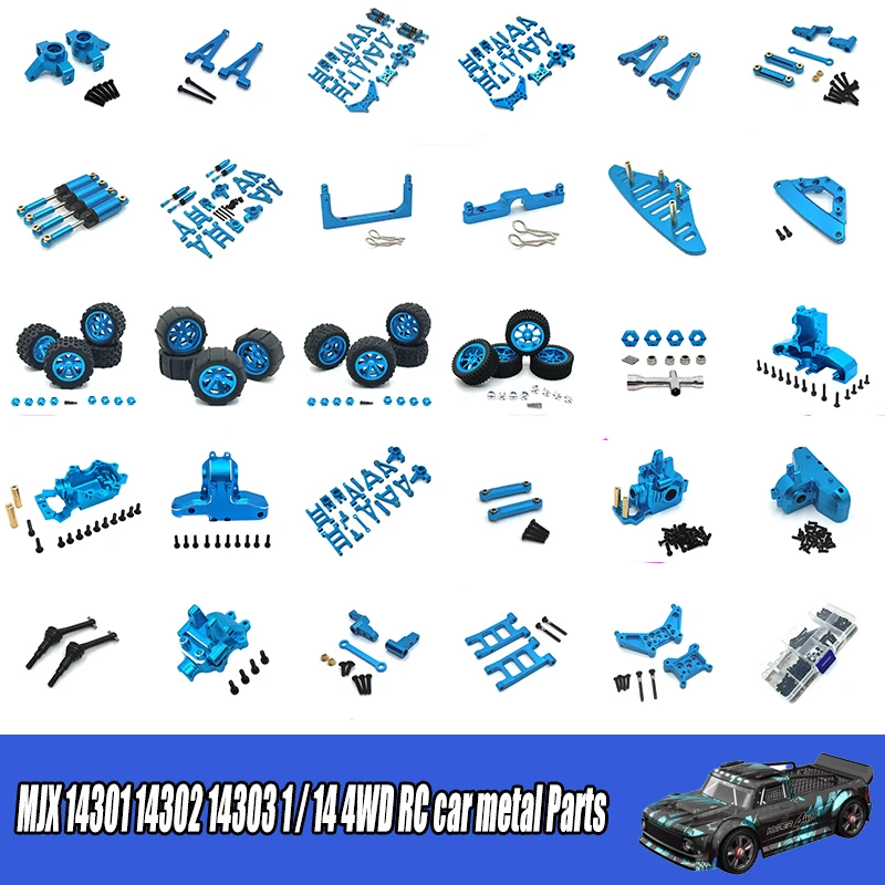 

MJX Hyper Go 14301 14302 14303 RC Car Metal Steering Cup Upper Lower Swing Arm Set Shock Tower Bracket Body Post Upgrade Parts