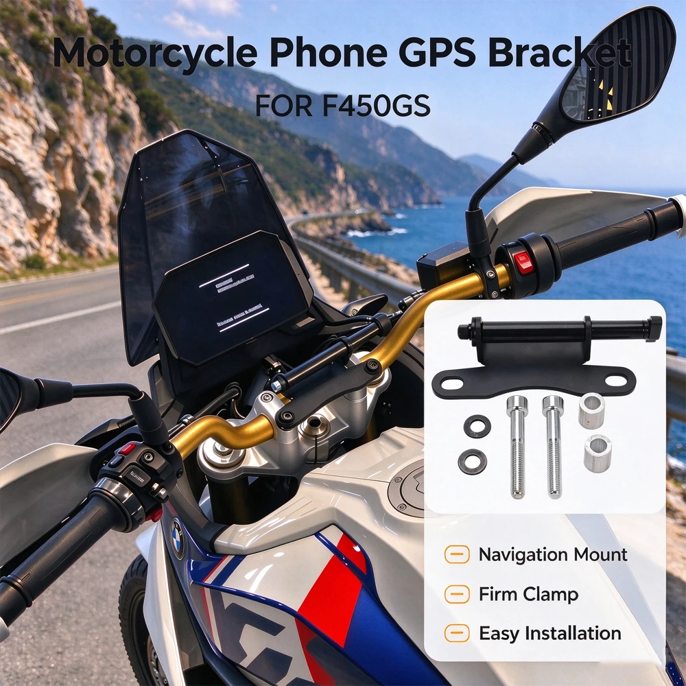 FOR BMW F450GS Motorcycle GPS Navigation Phone Mount Expansion Holder Stable Clamp Phone Holder Bracket Accessories