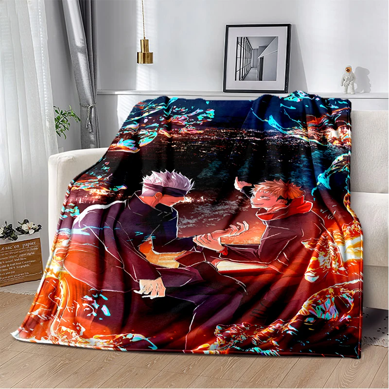 3D Jujutsu Kaisen Anime Cartoon Itadori Yuji Soft Flannel Blanket,Throw Blanket Comfortable Blanket for Picnic Beds Sofa Home