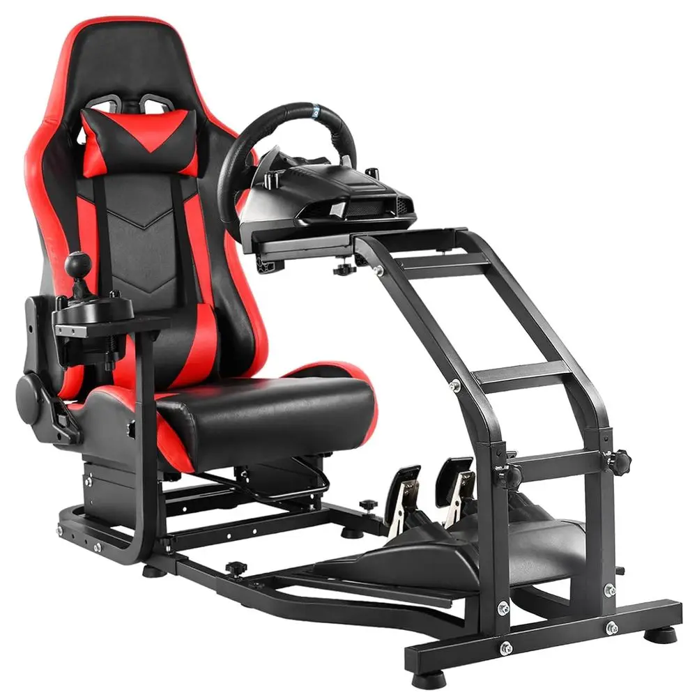 

G29 Adjustable Gaming Sim Cockpit With Red Seat it or G920 G923, or Thrusaster T300 Racing Steering Wheel Stand, Not Includi