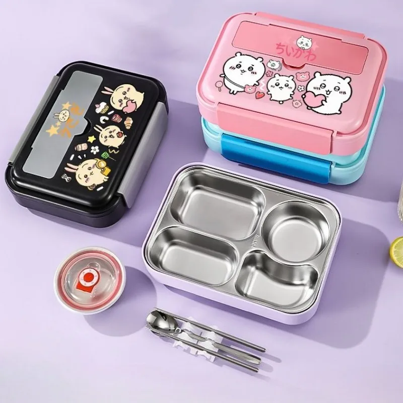 

Chiikawa Insulated Bento Box Usagi Cartoon Cute 304 Stainless Steel Divided Meal Box Student Children Spoon Chopsticks Tableware