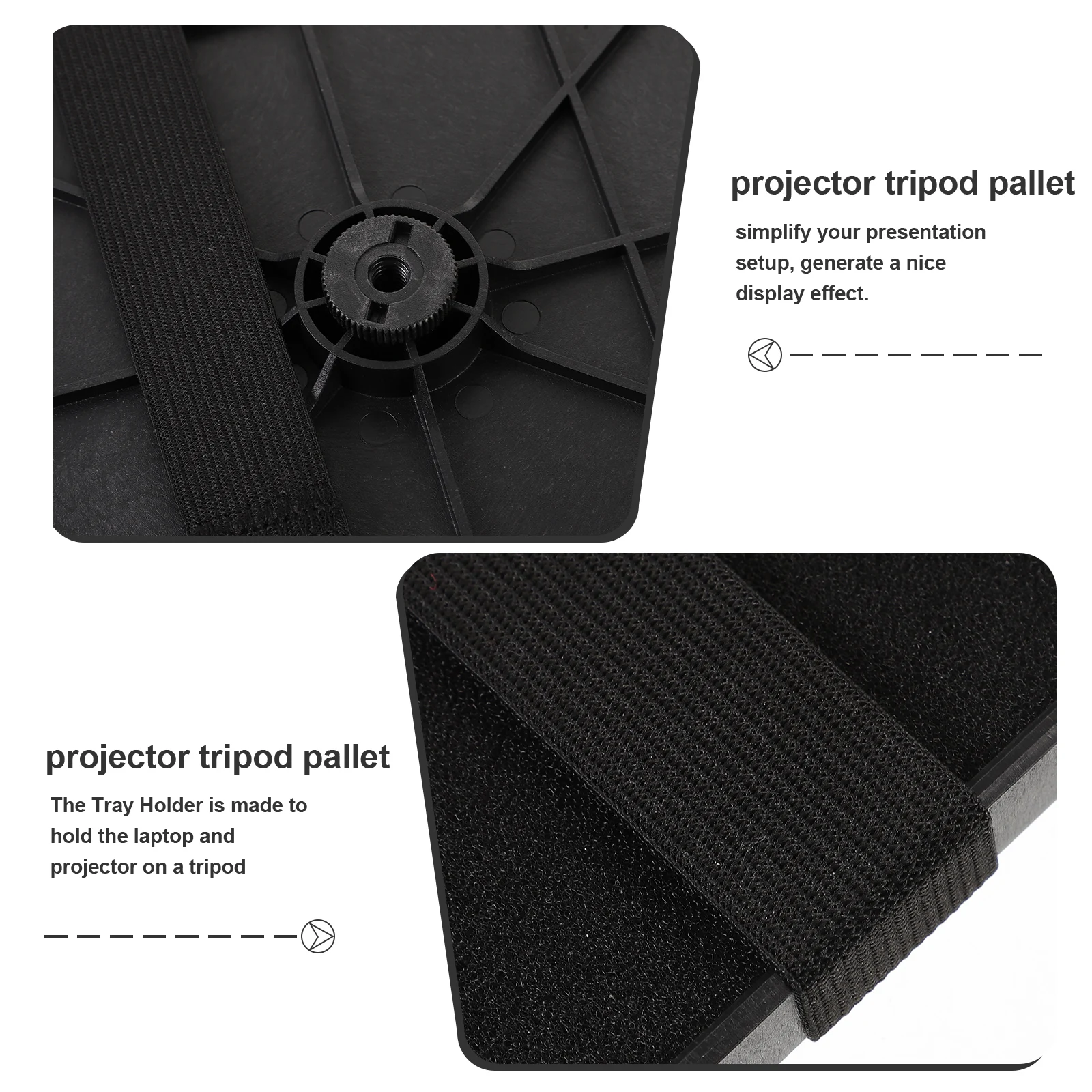 Projector Tray Holder 24x34 Black for Laptop Speaker Tripod Bracket Durable Projector Tripod Tray Tablet Stand Stage Home Office