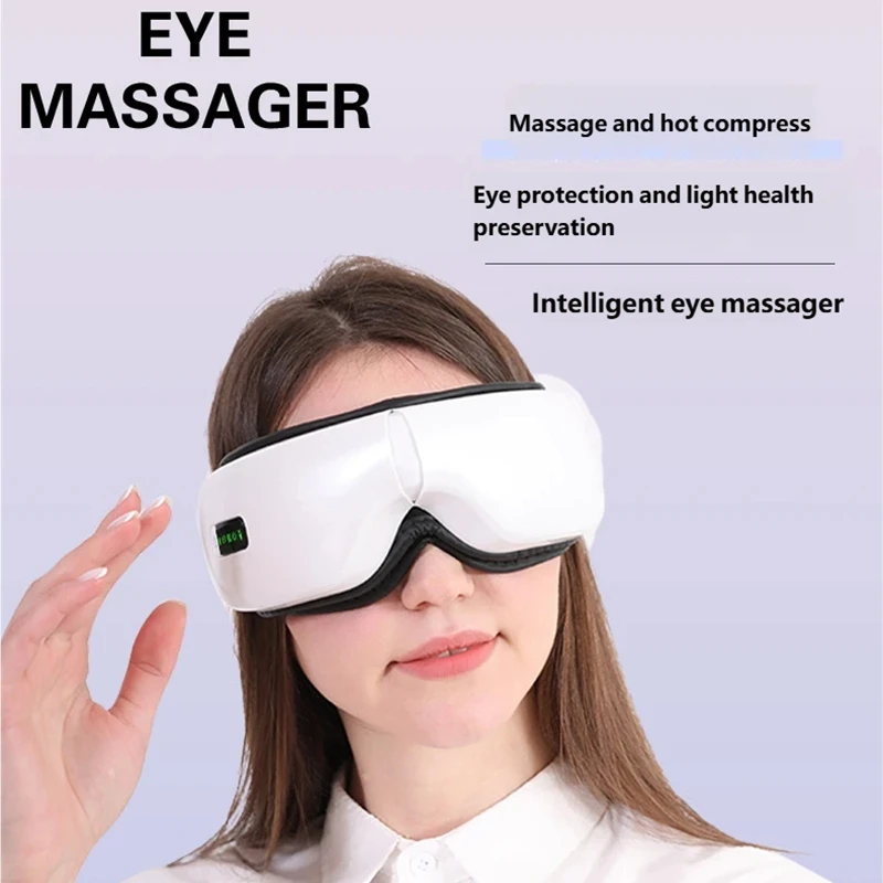 

Инструмент для массажа глаз, массажер для шеи, умные очки, Bluetooth-прессотерапия, нагрев, горячий точечный массаж, вибрация, защита от темных кругов