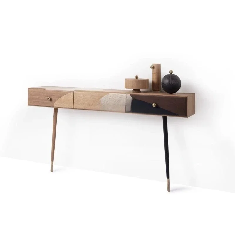 

Entrance dresser, Nordic simple makeup table, foyer corridor light luxury modern color cabinet