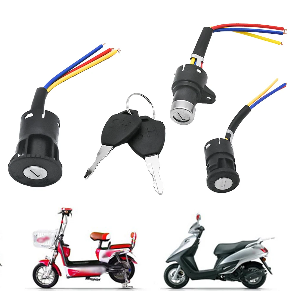 Electric Bicycle Ignition Switch Key Power Lock Portable Dust Proof Cycling Parts For Electric Scooter E-bike Replacement Parts