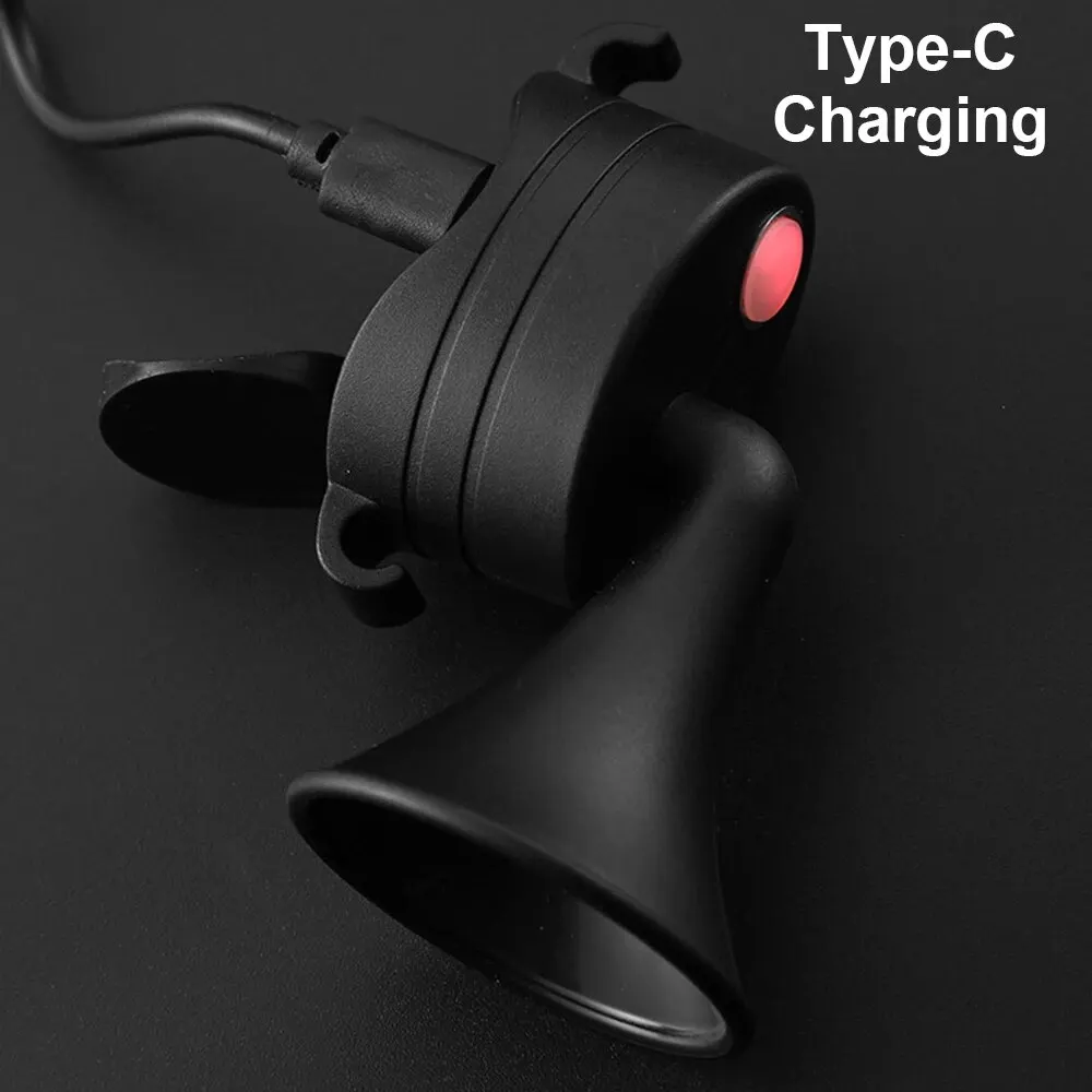 Bicycle Electronic Horn E-Bike Horn 120dB Loud Warning Sound USB Rechargeable IPX4 Waterproof Scooter Road Mountain Bike Bell