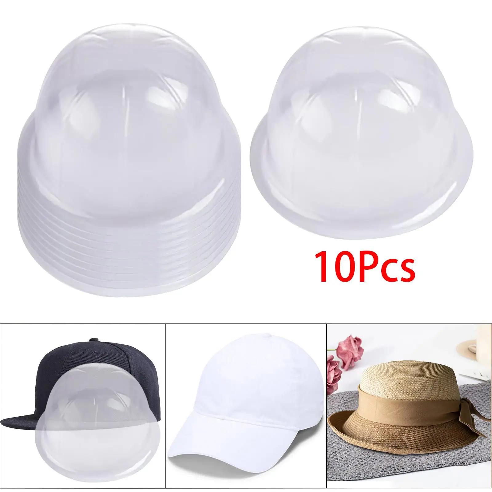 10 Pieces Tabletop Hat Holder Inner Support Portable hat Shaper Head Circumference 54cm Clear Hat Display Rack for Home Shop