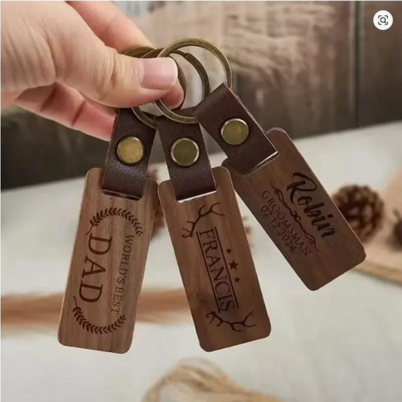 

Blank Wood Keychain Creative Personality Men Women Keyring Bag Pendant Autos Car Key Chain Ring Custom Name Logo Tag Gift DIY