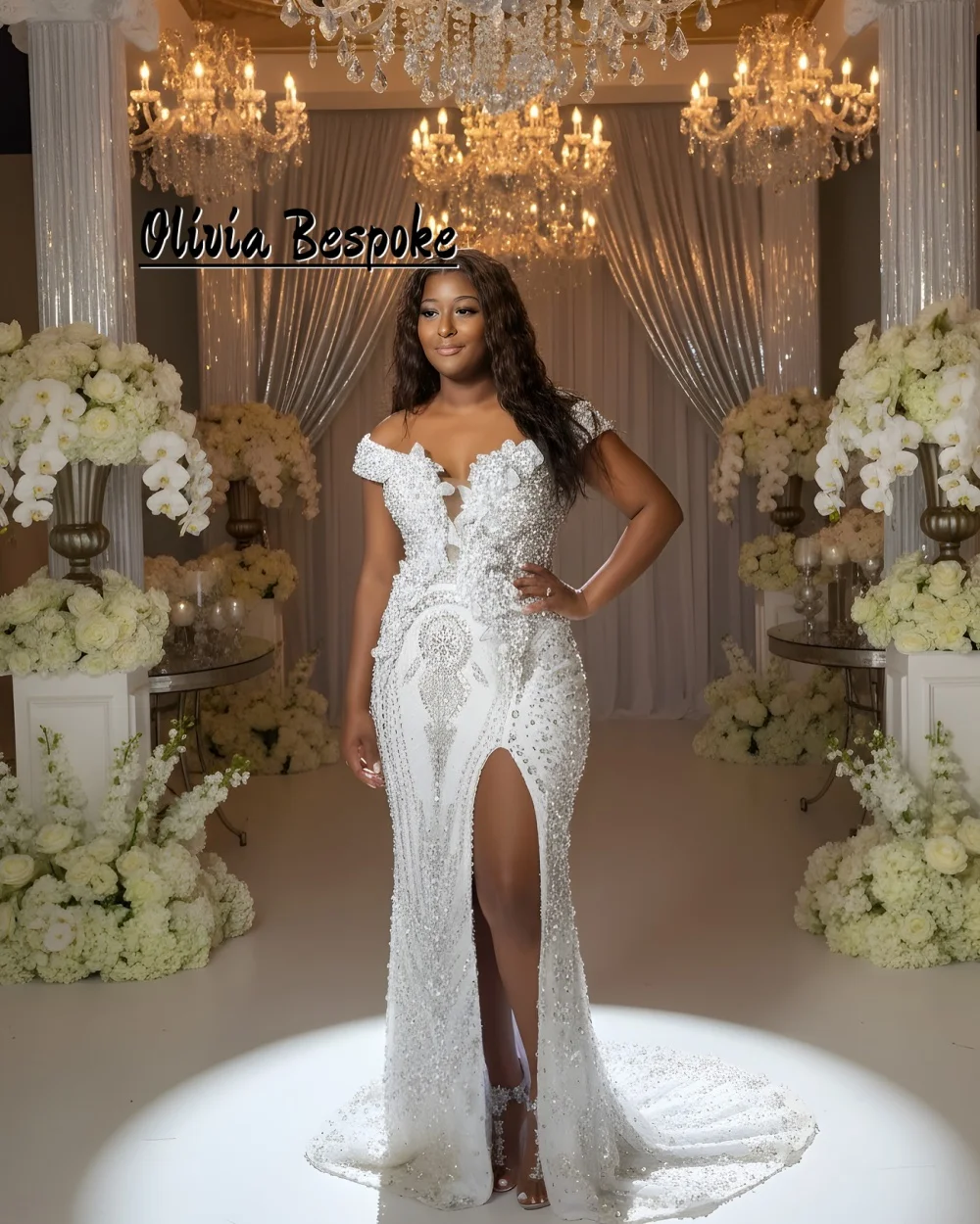 African Wedding Gowns For Women 2027 Bride Luxury Rhinestones Beading Sequin Aso Ebi Style Mermaid Reception Dress Customized