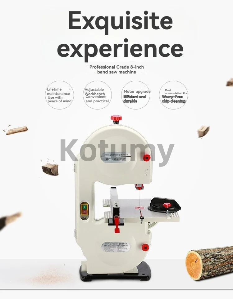 Desktop Band Saw for Hardwood Bone Plastic, Woodworking Metal Cutting Machine with Advanced Saw Blade Technology