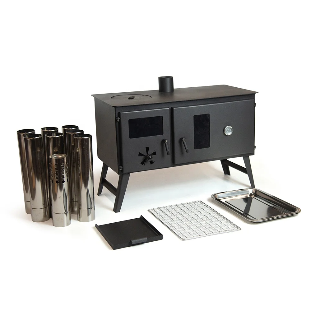 Customizable Wood Stove with Oven Portable Camping Cooking Stove for Hike & Fishing Tent