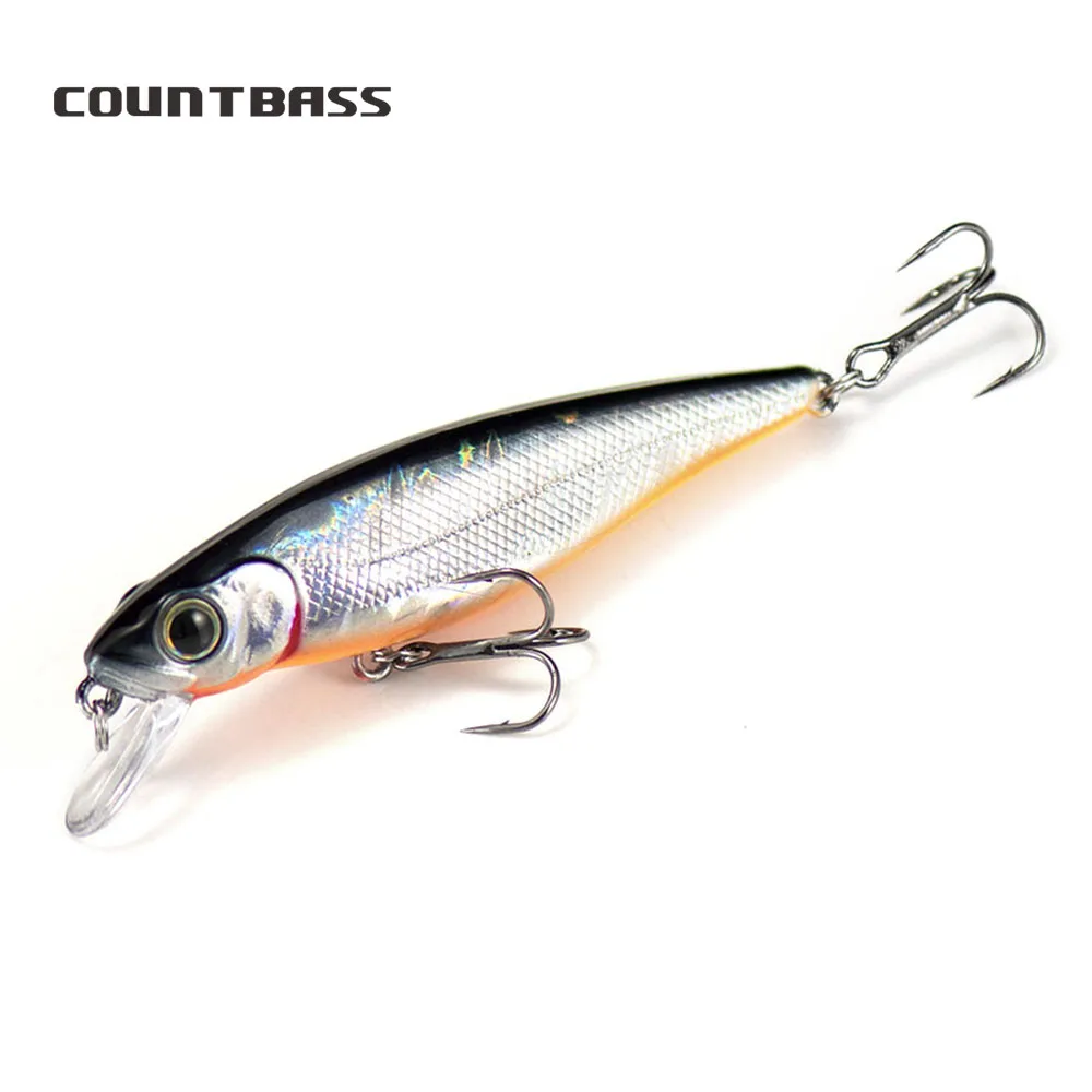 COUNTBASS 77mm 9g Minnow Wobblers Iscas de pesca Flutuante Shad Jerk Your Bait, Profundidade de mergulho 0,7-1m Iscas duras de água doce Leurre