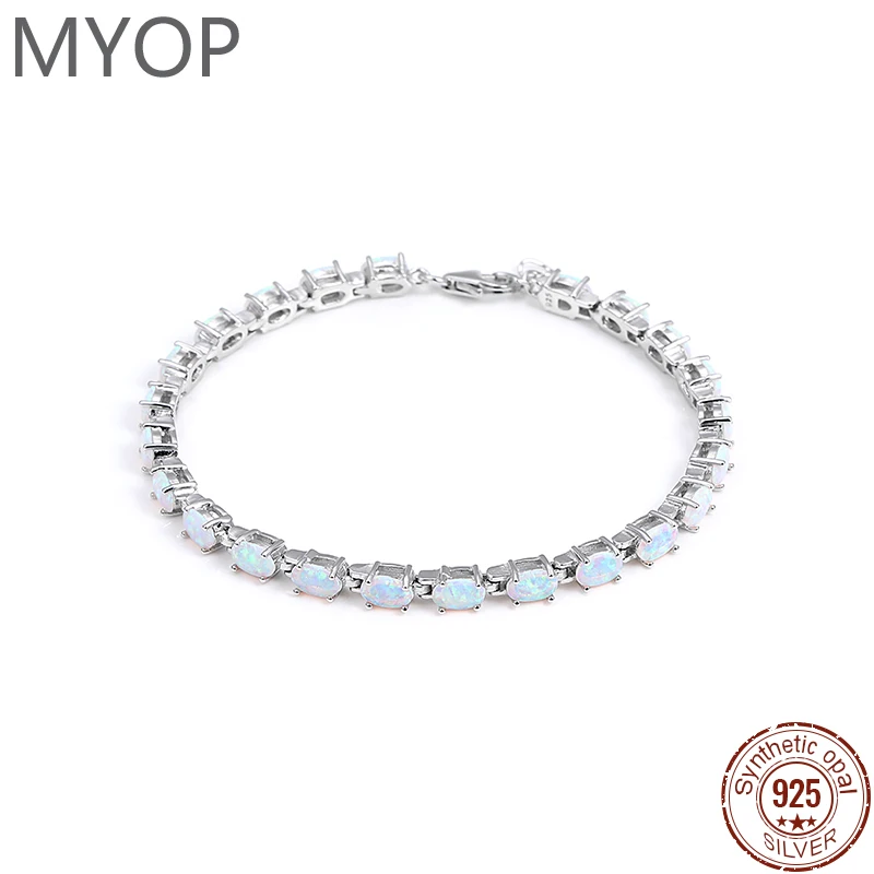 MYOP 2024 Jewelry 925 Sterling Silver jewelry Opal Bracelet set off a powerful high-end full grid