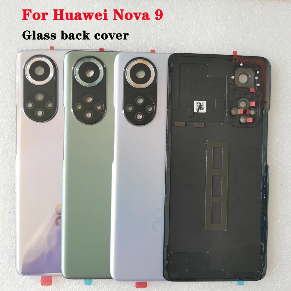 

Новый чехол для Huawei Nova 9, керамическая крышка батарейного отсека для Nova 9, запасные части, задняя крышка, дверной корпус + объектив камеры